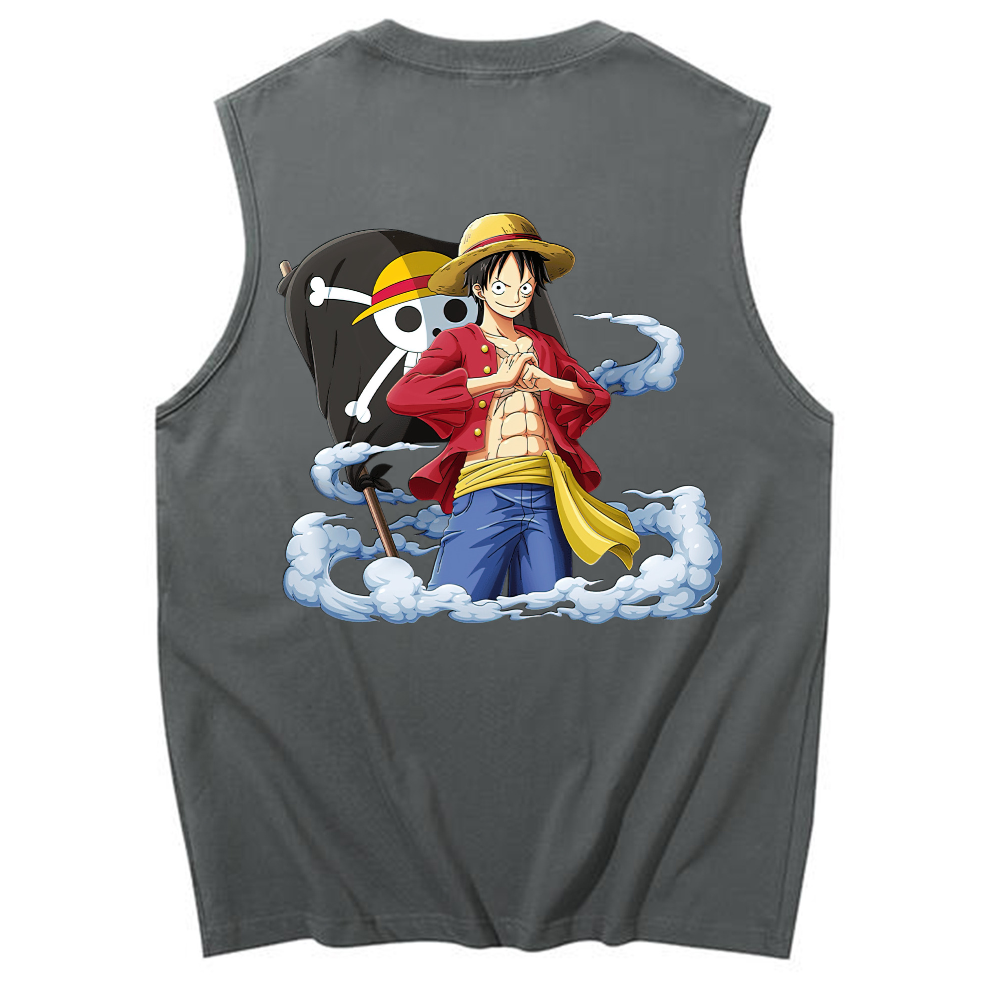 ワンピース モンキー・D・ルフィ ONE PIECE Monkey D. Luffy コットン100％タンクトップ（背面プリント）